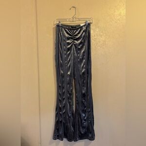 NWT Zara Festive Days Flared velvet creased pants sz M